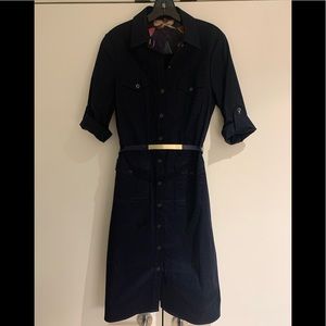 Ted Baker London Navy Button Down Belted Dress